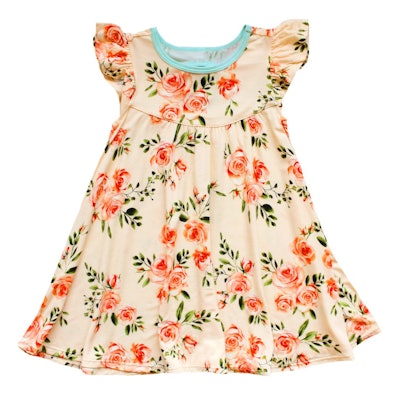 Champagne Roses Twirling Dress