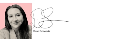 Dana Schwartz and her signature sign