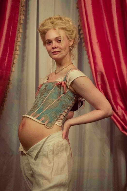 Elle Fanning appears pregnant in Season 2 of The Great on Hulu.