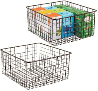 mDesign Metal Wire Food Storage Organizer (2-Pack)