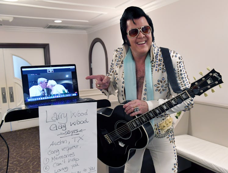 Zoom, wedding, Elvis impersonator