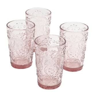 Amelia Rose Glass Tumblers, Set of 4