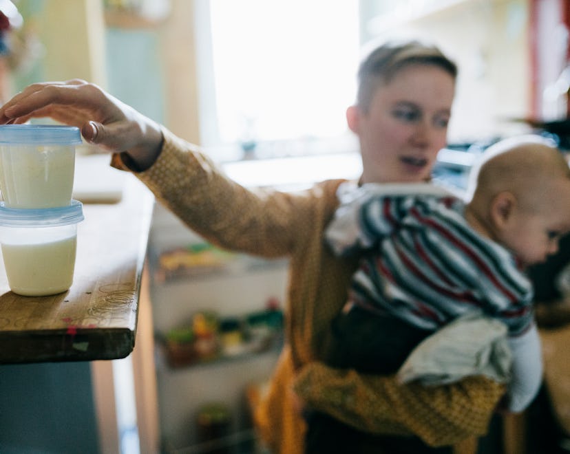 You can smell or taste your breast milk to see if it's still good.