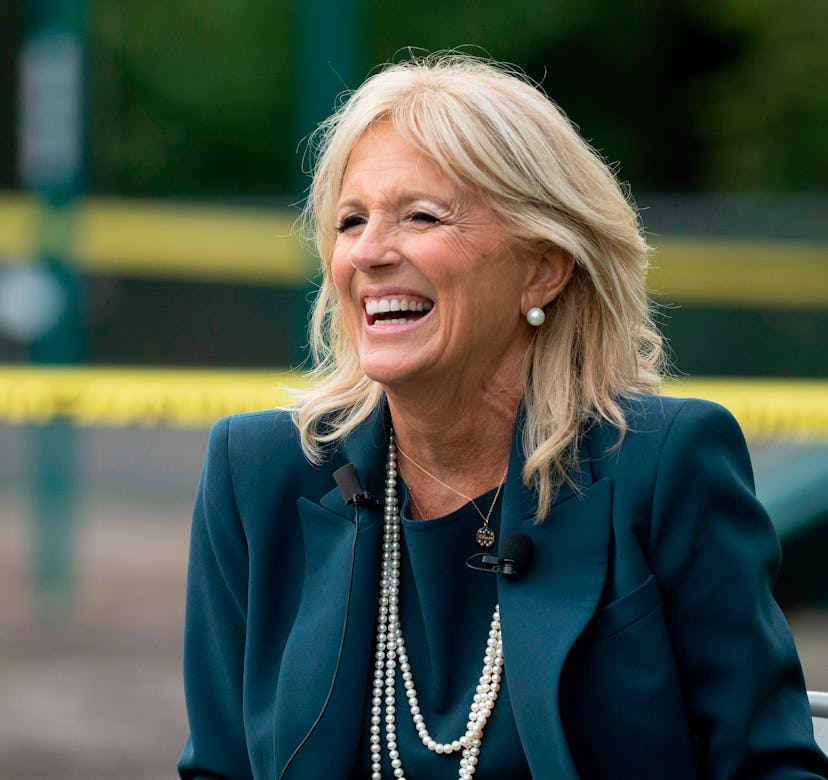 Jill Biden, the wife of Democratic presidential candidate Joe Biden, speaks during a Back to School ...