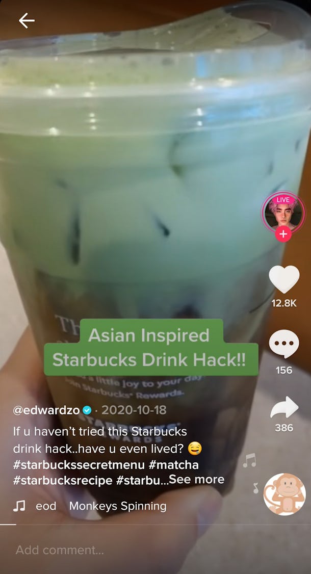 Tiktok Starbucks Recipe Video Starbucks Recipes Healthy Starbucks Drinks Coffee Recipes Starbucks