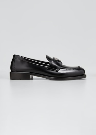 Leather Logo Penny Loafers