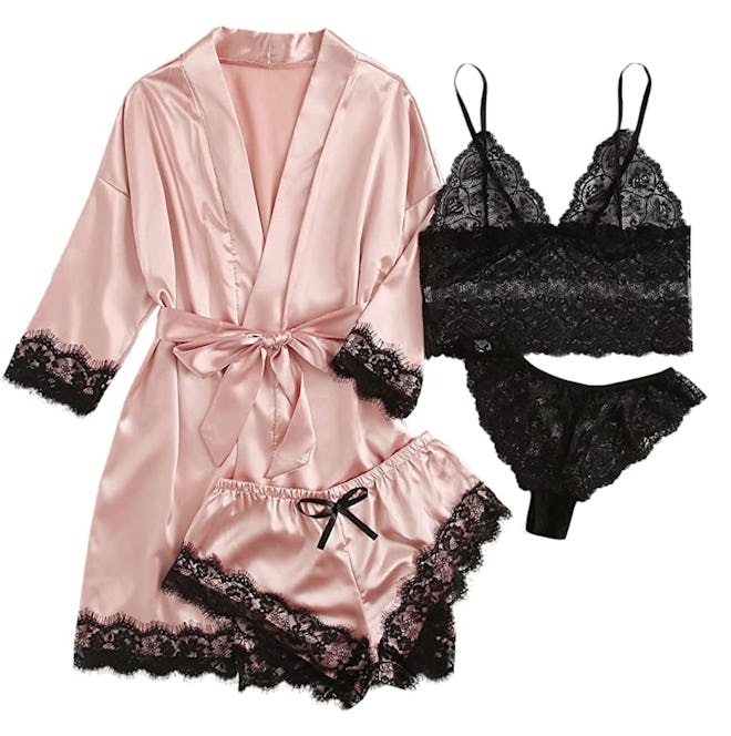 SOLY HUX 4-Piece Pajama Set With Robe