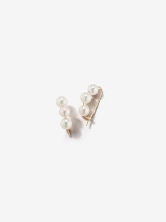 Pearl Safety Pin Earrings