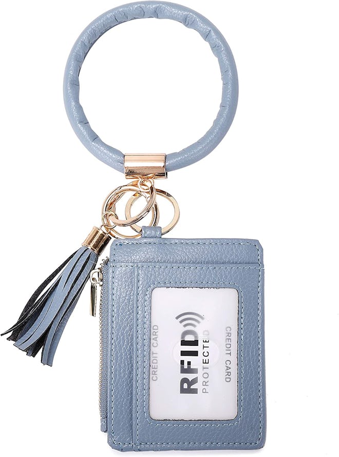 Wraifa RFID-Blocking Keychain Card Holder with Bracelet Bangle
