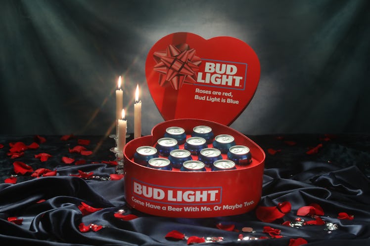 Bud Light's heart-shaped Valentine's Day 2021 beer box is a booze-inspired gift.