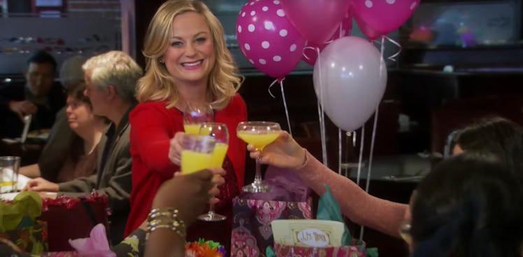 These Galentine's Day Zoom backgrounds feature Knope's brunch and balloons.