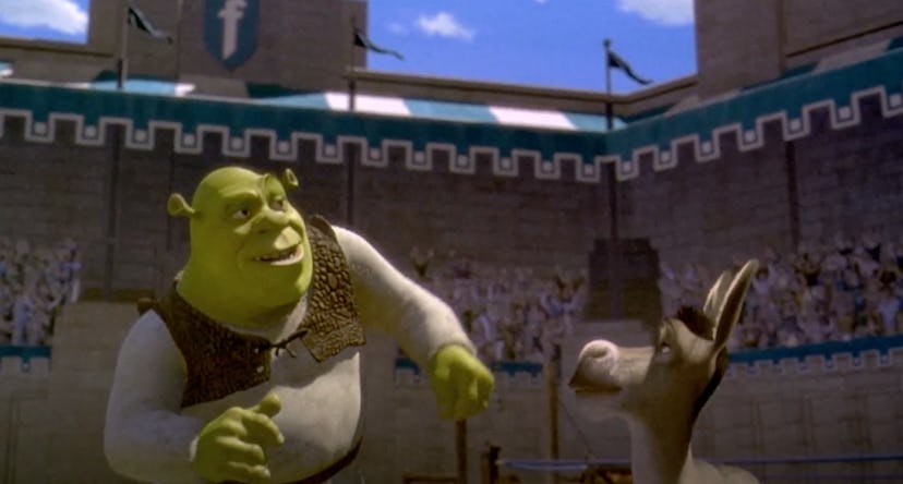 Eddie Murphy lends his voice to the 2001 animated film, 'Shrek.'
