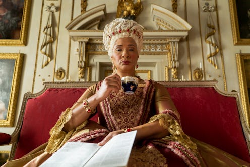 Golda Rosheuvel as Queen Charlotte in 'Bridgerton' episode 5. Photo via Netflix
