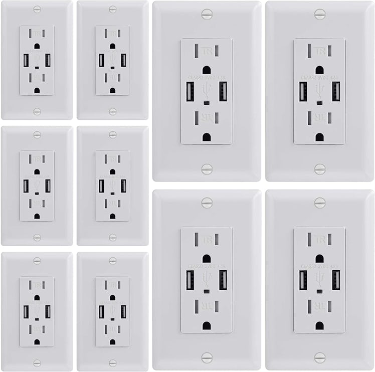 Dependable Direct USB Charger Power Outlets (10-Pack)