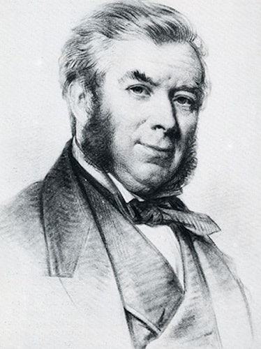 a portrait of Charles Nicholson, who owned the mummy