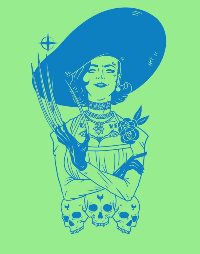 Fan art depicting a popular villain from Resident Evil Village, Lady Dimitrescu.