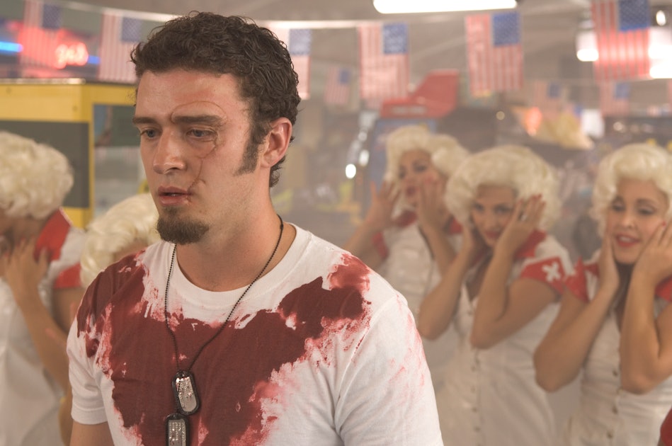 Justin TImberlake films a scene for the movie Southland Tales in