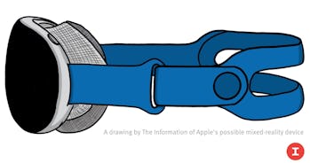 An illustration of Apple's AR/VR mixed reality headset based on late-stage prototype images seen by ...