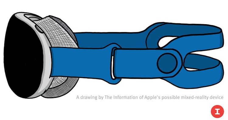 An illustration of Apple's AR/VR mixed reality headset based on late-stage prototype images seen by ...