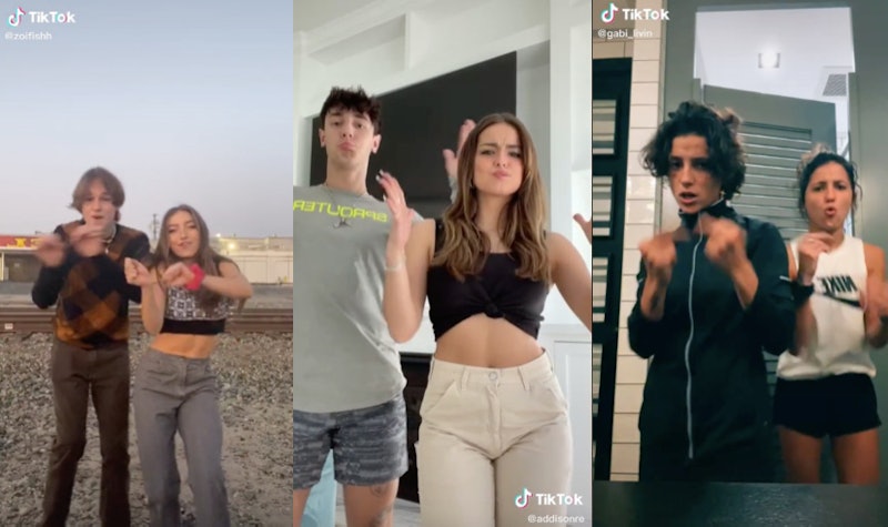 TikTok couples Zoi Lerma and Baron Schoenvogel, Addison Rae and Bryce Hall, and Gabriela Ovalles and...