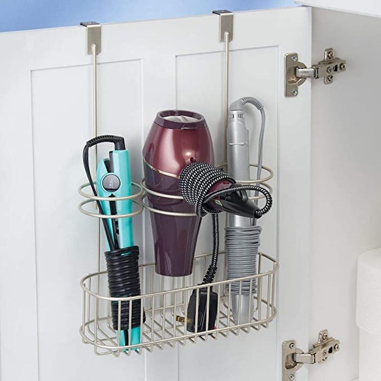mDesign Over Door Hair Care & Styling Tool Organizer