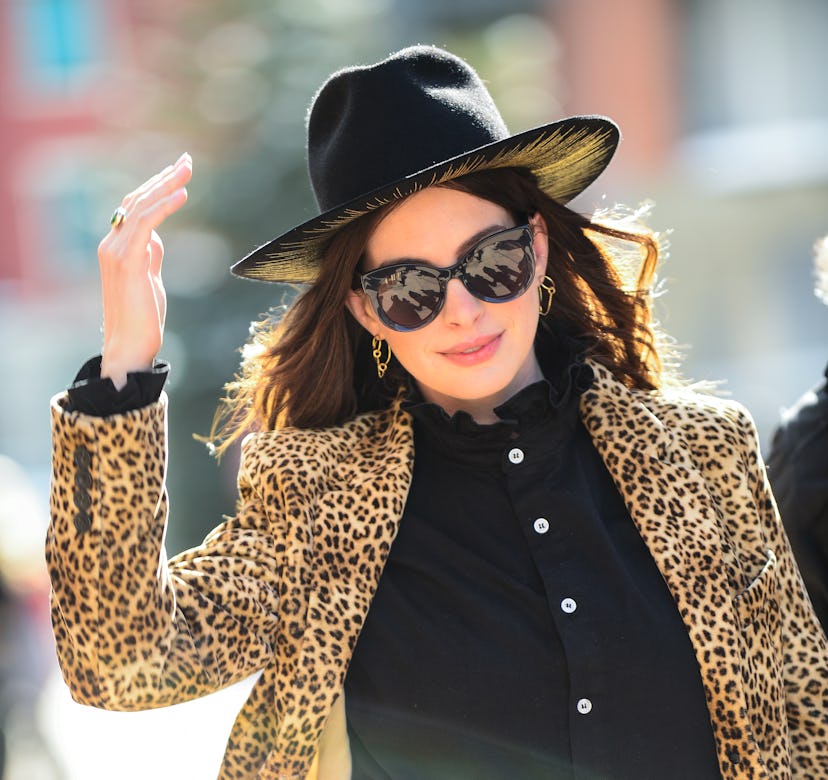 Actress Anne Hathaway walks on Main Street on January 27, 2020 in Park City, Utah.