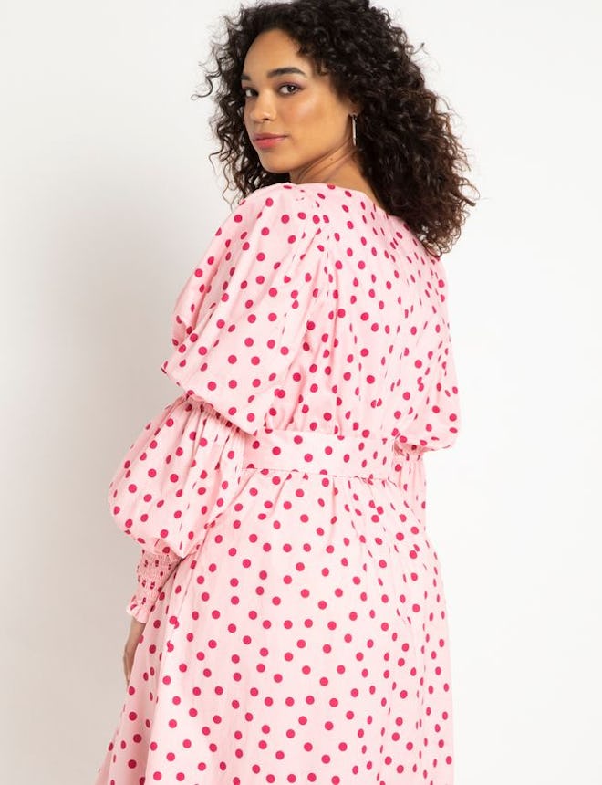 Printed Sweetheart Midi Dress