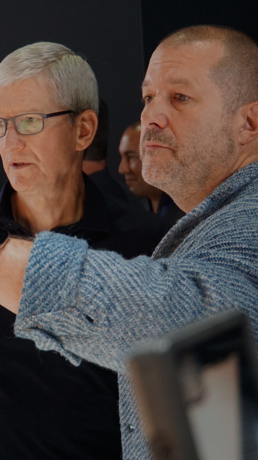 Apple CEO Tim Cook and Jony Ive confused at products.