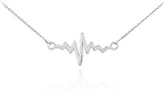 Sterling Silver Lifeline Pulse Pendant Heartbeat Necklace