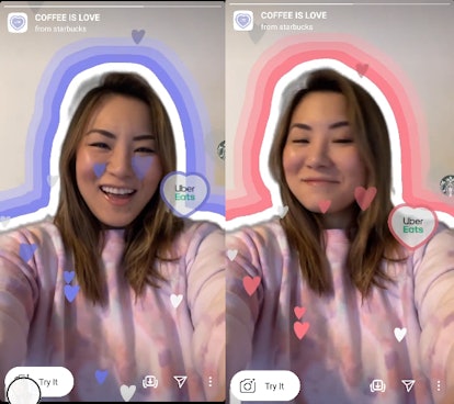 These Valentine's Day 2021 Instagram filters include a Starbucks option.