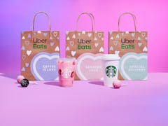 Starbucks' 2021 Valentine's Day deals on Uber Eats include free delivery and a discount.