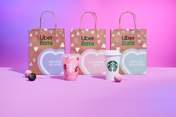 Starbucks' 2021 Valentine's Day deals on Uber Eats include free delivery and a discount.