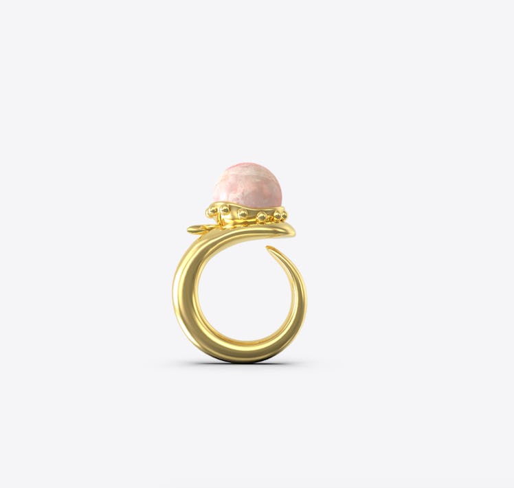 Orb Ring With Rose Quartz