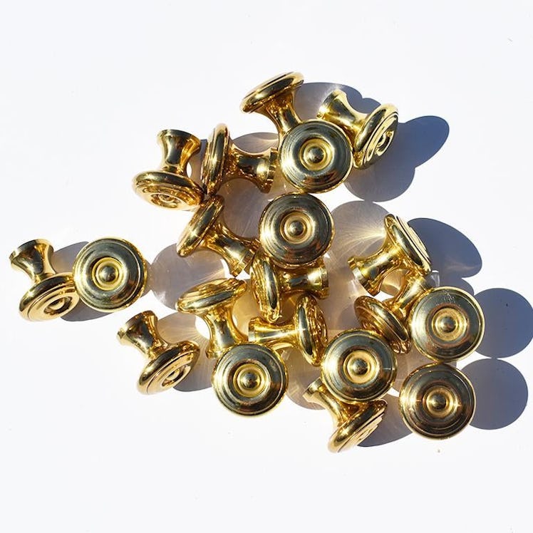 1970’s Vintage Sherle Wagner Small Round Gold Drawer Pulls