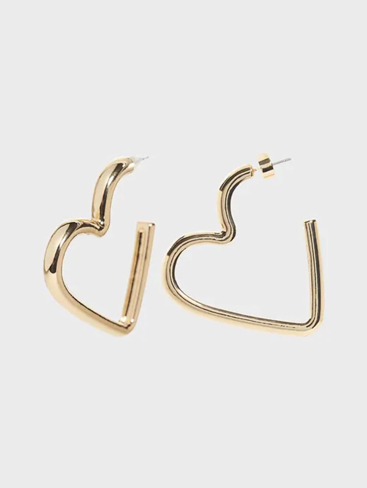 Banana Republic Heart Shape Hoop Earrings