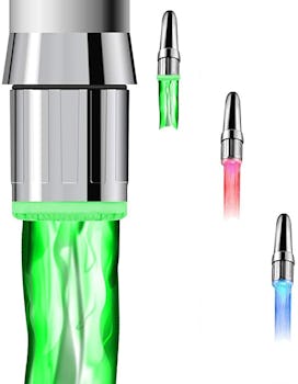 JIUYUANXIN Colorful LED Water Kitchen Faucet Light (2-Pack)