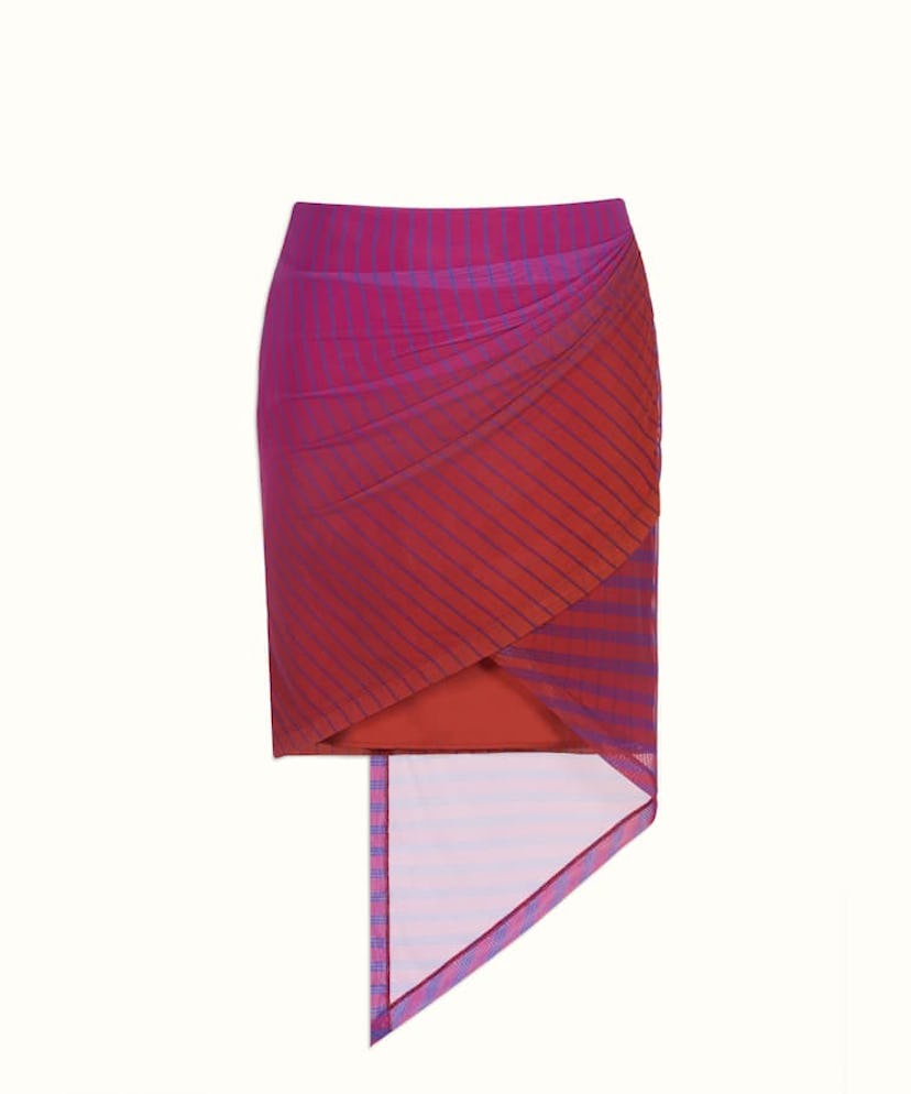 Asymmetrical Stretch Tulle Mini Skirt