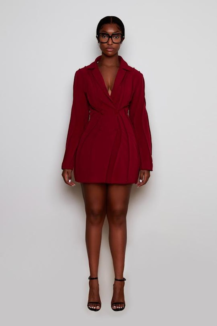 PIPED BLAZER DRESS