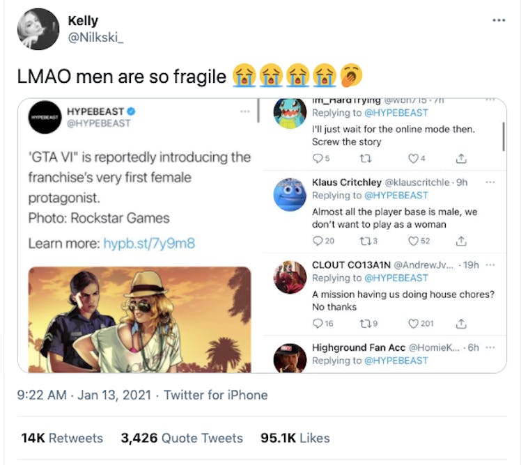 twitter reactions to GTA 6 female protagonist rumors