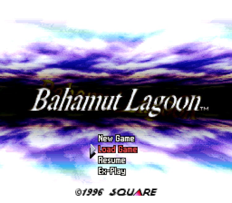 The title screen of 'Bahamut Lagoon'