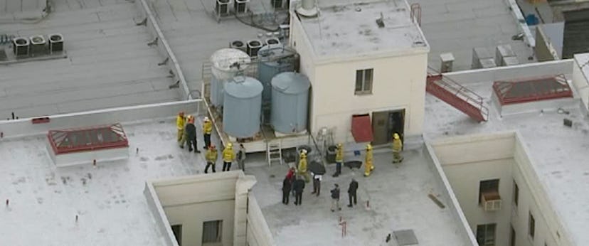 The roof of the Cecil Hotel in 'Crime Scene,' via Netflix press site.