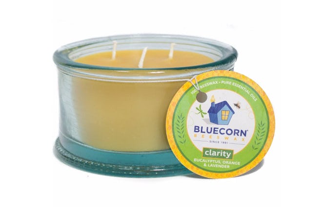 Bluecorn Beeswax Spanish Glass Beeswax Candle 