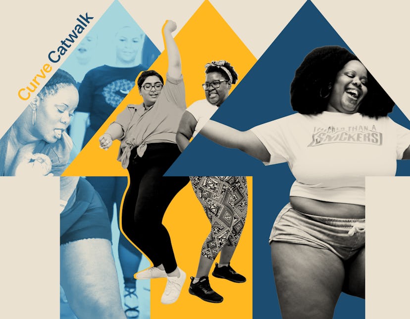 Collage of plus size women dancing