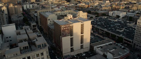 An aerial view of the Cecil Hotel via Netflix's press site