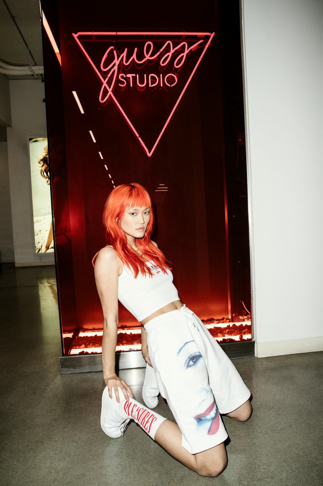Guess x Pleasures Drew Barrymore collection.