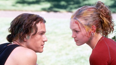 Heather Ledger and Julia Stiles as Kat and Patrick in 10 Things I Hate About You.