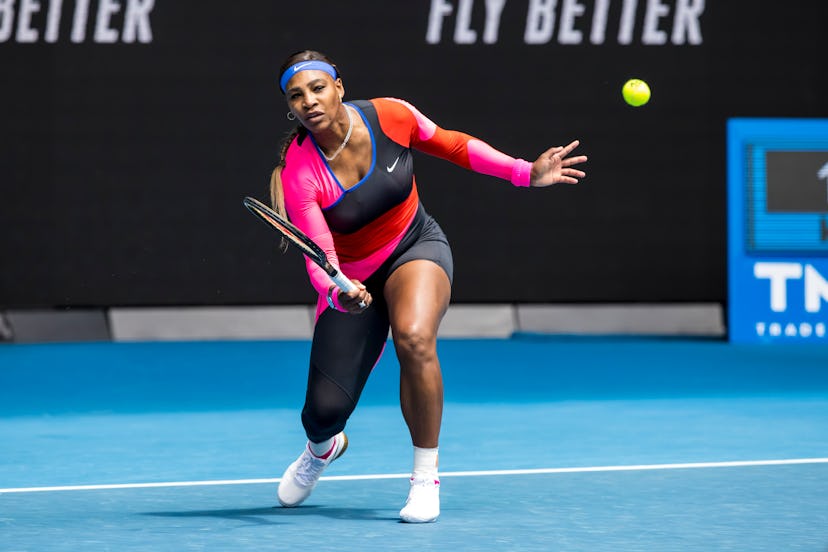  Serena Williams during round 1 of the 2021 Australian Open on February 8 2020, at Melbourne Park in...