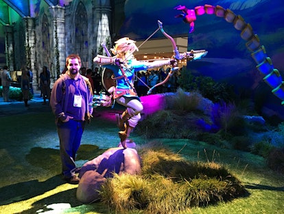 Stephen Mortimer with Link from 'Breath of the Wild' at E3 2016.