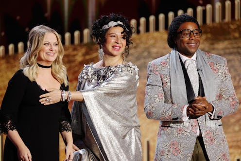 Amy Poehler, Maya Rudolph and Kenan Thompson appear together during a Golden Globes skit. Photo via ...