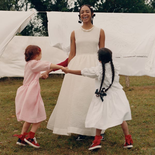 Models from the Simone Rocha X H&M campaign film.